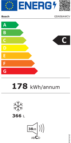 Bosch GSN58AWCV Gefrierschrank weiß 191cm EEK:C