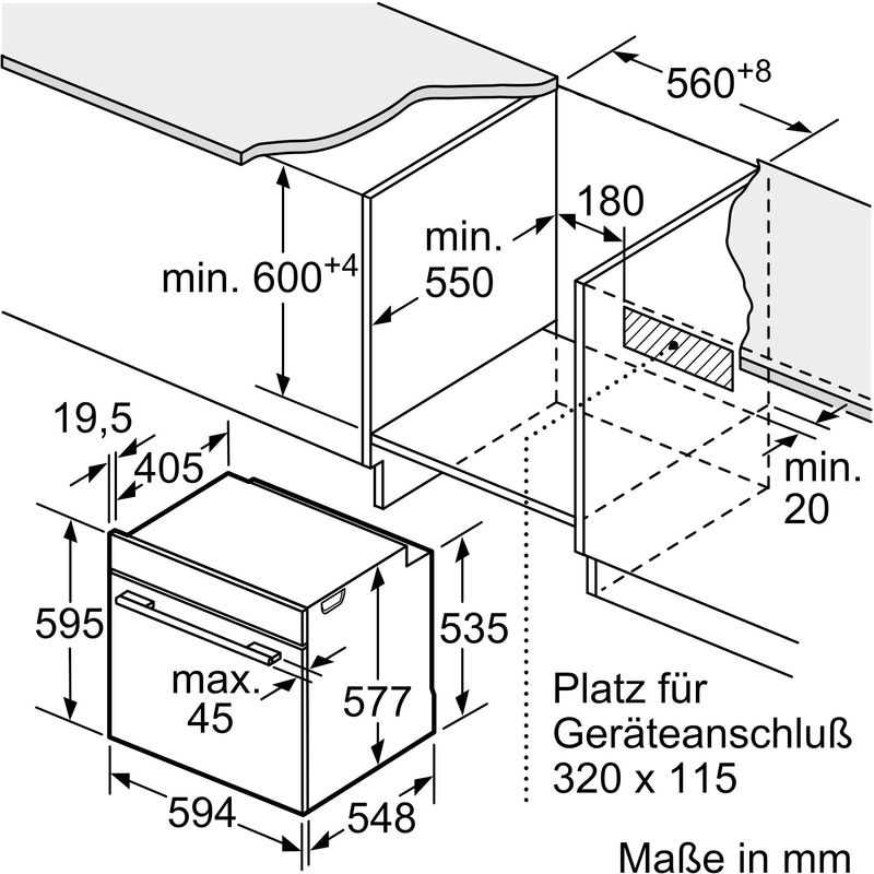 Bosch HBG7341B1 Einbau-Backofen schwarz EEK:A+