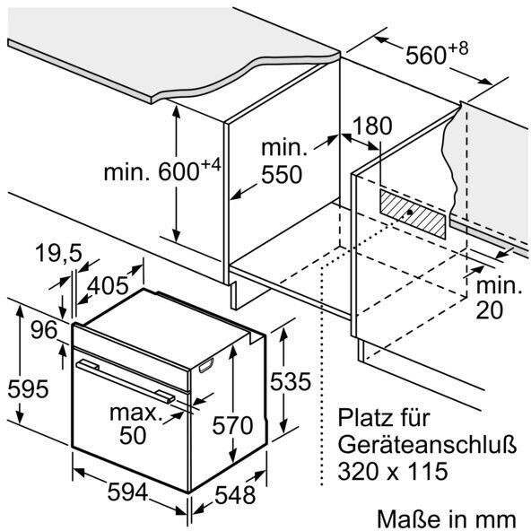 Bosch HEG578BB4 Einbau-Herd schwarz 74l EEK:A+ 