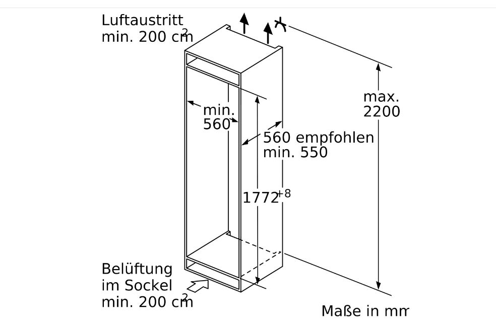 Bosch KIF81PFE0 Einbau-Kühlschrank EEK:E