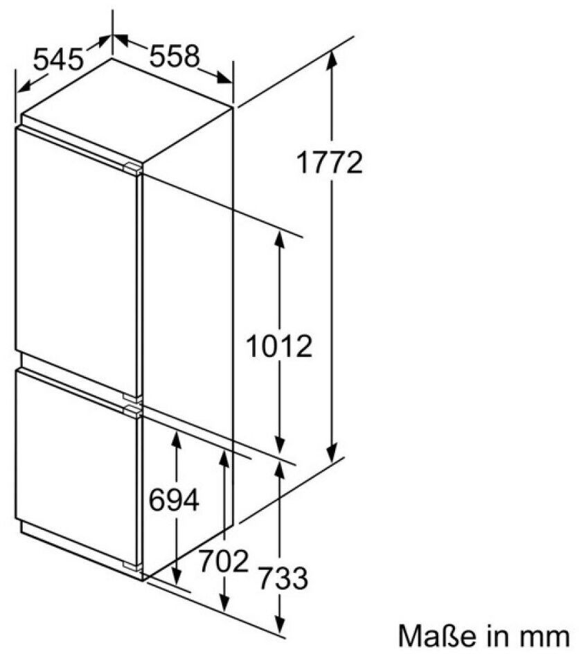 Bosch KIF86PFE0 Einbau- Kühlgefrierkombi EEK:E