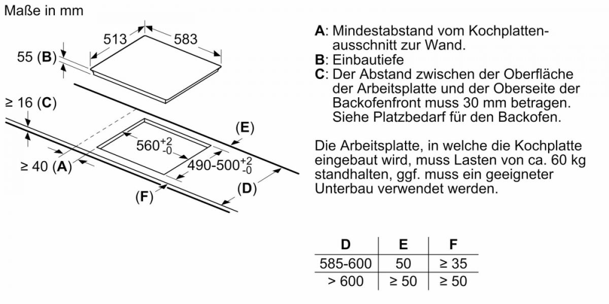 Bosch PIE645BB5E Induktionskochfeld Edelstahl 60cm