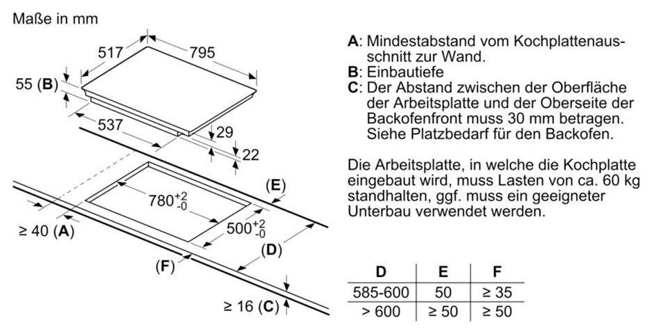 Bosch PIE845BB5E Induktionskochfeld Edelstahl 80cm