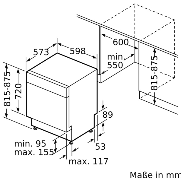 Bosch SMU6ECS57E Unterbau-Geschirrspüler Edelstahl EEK:D