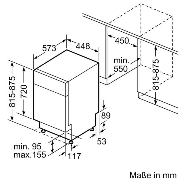 Bosch SPU4HKS49E Unterbau-Geschirrspüler Edelstahl EEK:E