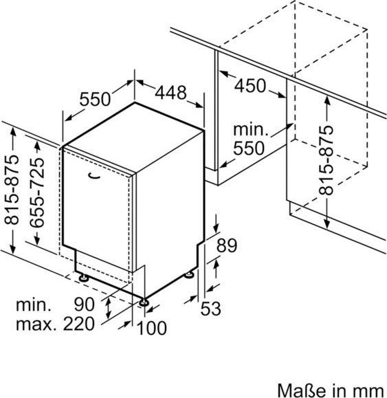 Bosch SPV6EMX11E Einbau-Geschirrspüler vollintegrierbar EEK:D