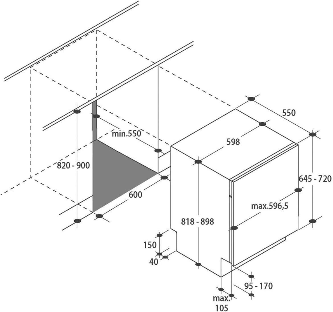 Candy CDIN 2D360PBR Einbau-Geschirrspüler vollintegrierbar EEK:E