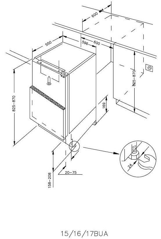 Candy CRU 160 NE/N Unterbau-Kühlschrank EEK:F