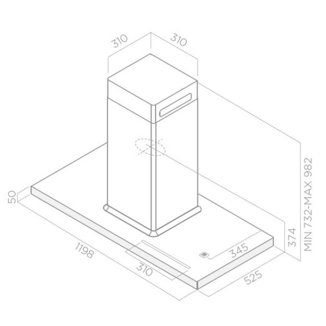 Elica BIO ISLAND WH/A/120X58 ROVERE Inselhaube weiß und Eichenholz 120cm EEK:A	PRF0148081