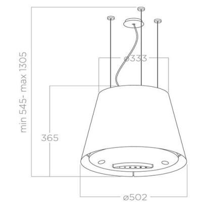 Elica EASY UX WH/F/50 Inselhaube 50cm weiß EEK:A PRF0119940A