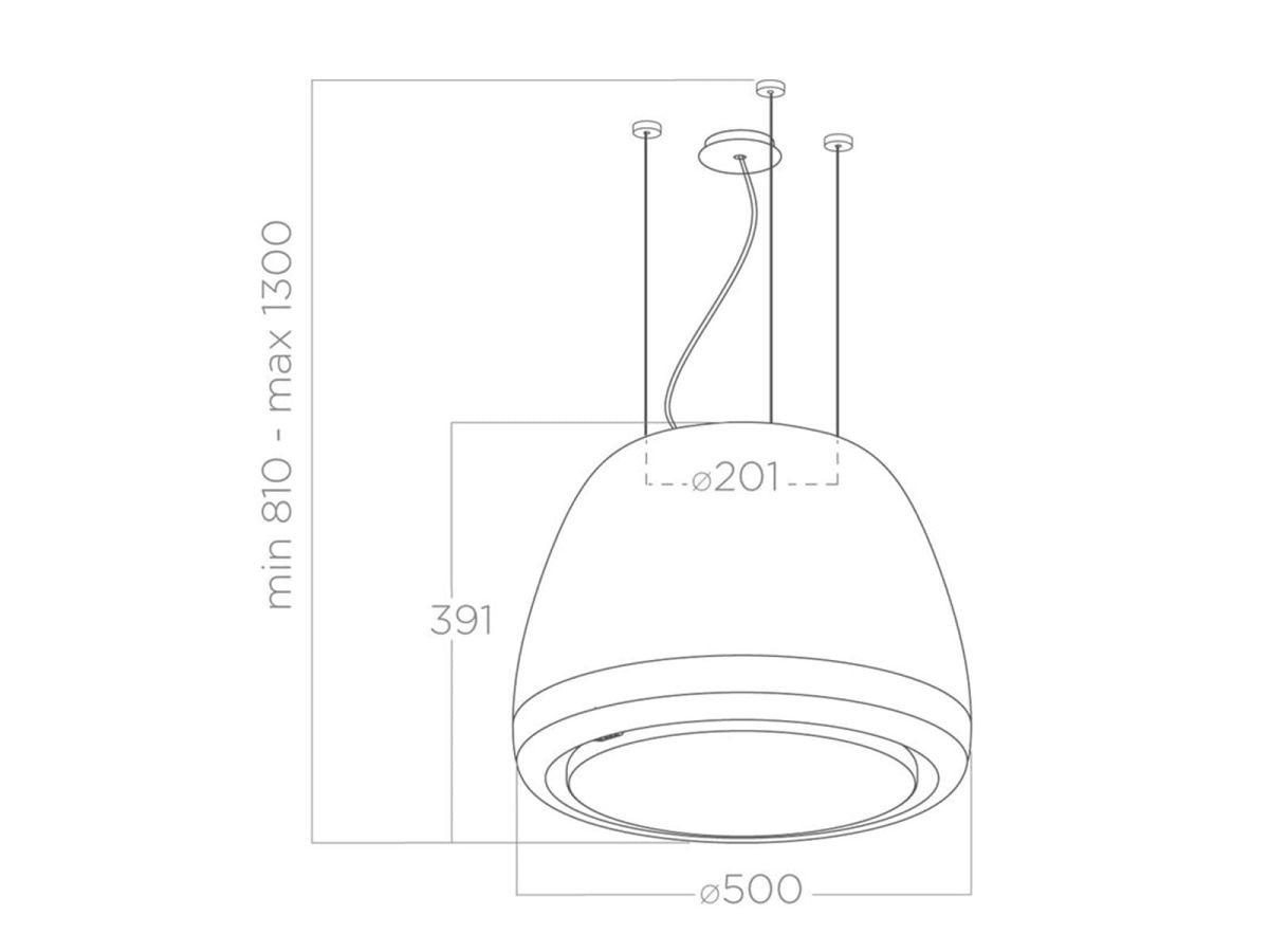 Elica Edith Heavymetall /F/50 Inselhaube 50cm PRF0098364 EEK:A