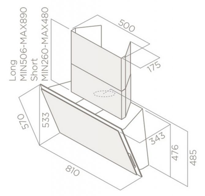 Elica Elle WH/F/80 Wandhaube weiß 80cm PRF0097706 EEK:A