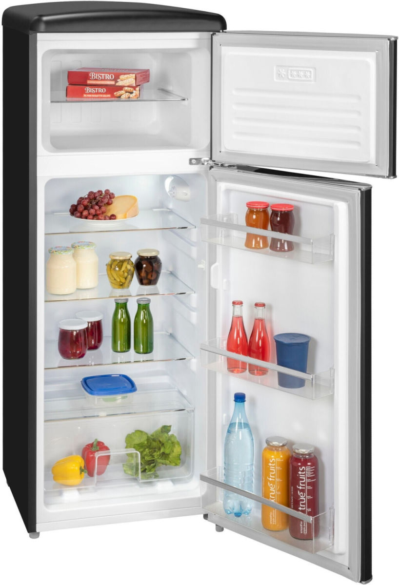 Exquisit RKGC270-45-H-160E mattschwarz Kühl-Gefrierkombination EEK:E