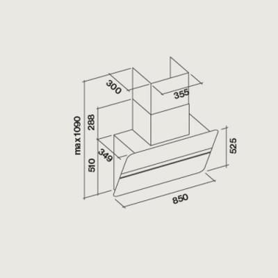 Falmec Flipper NRS Wandhaube schwarz 85cm EEK:B