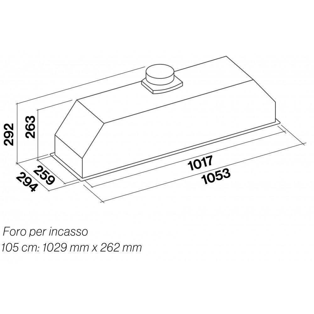 Falmec Lüfterbaustein 105 Edelstahl 105cm EEK:B