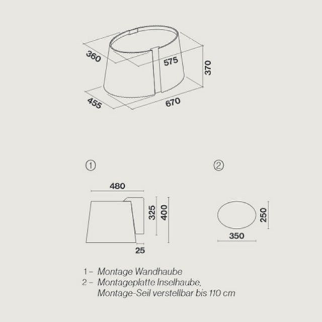 Falmec Marilyn E.ion Inselhaube Keramik weiß 66cm 