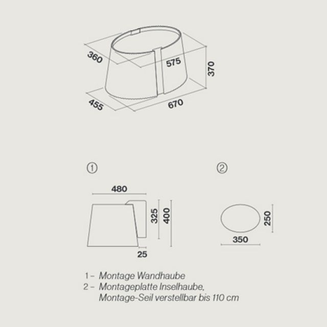 Falmec Marilyn E.ion Inselhaube Keramik weiß 66cm 