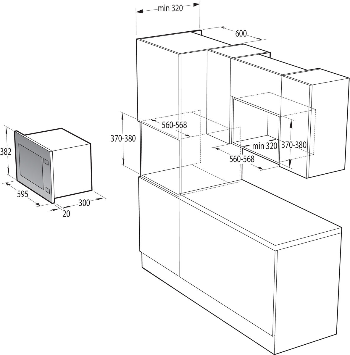 Gorenje BM171EG1X Einbau-Mikrowelle silber