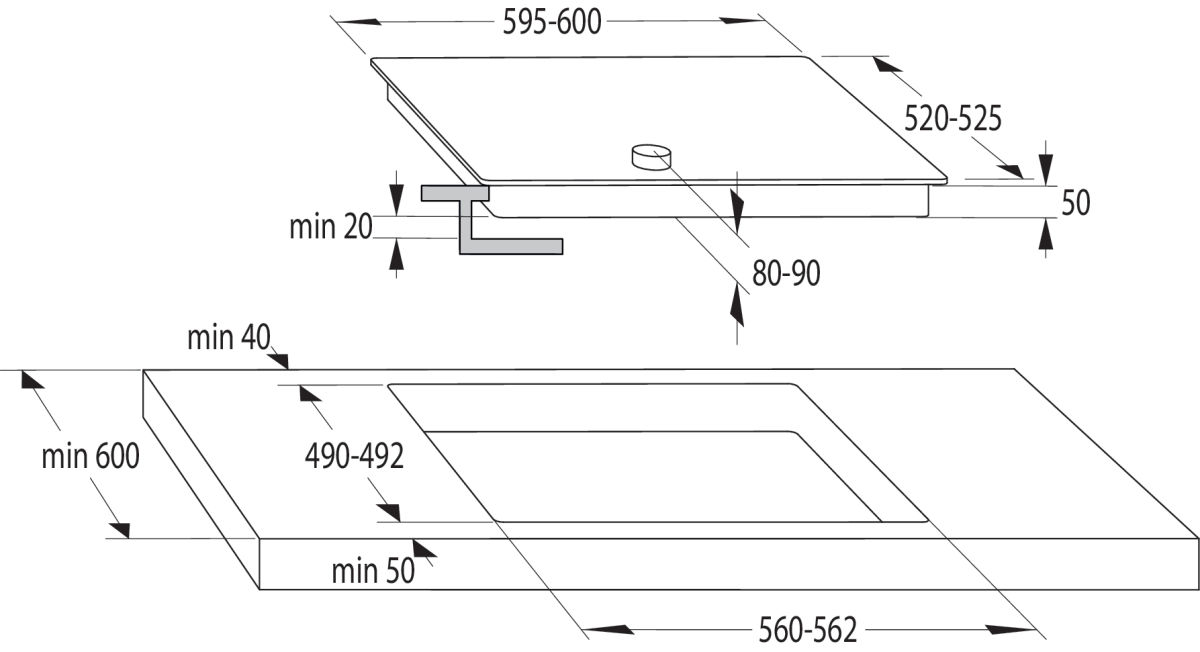 Gorenje EC642CLB Glaskeramik-Kochfeld 4-fach Edelstahlrahmen schwarz 60cm autark