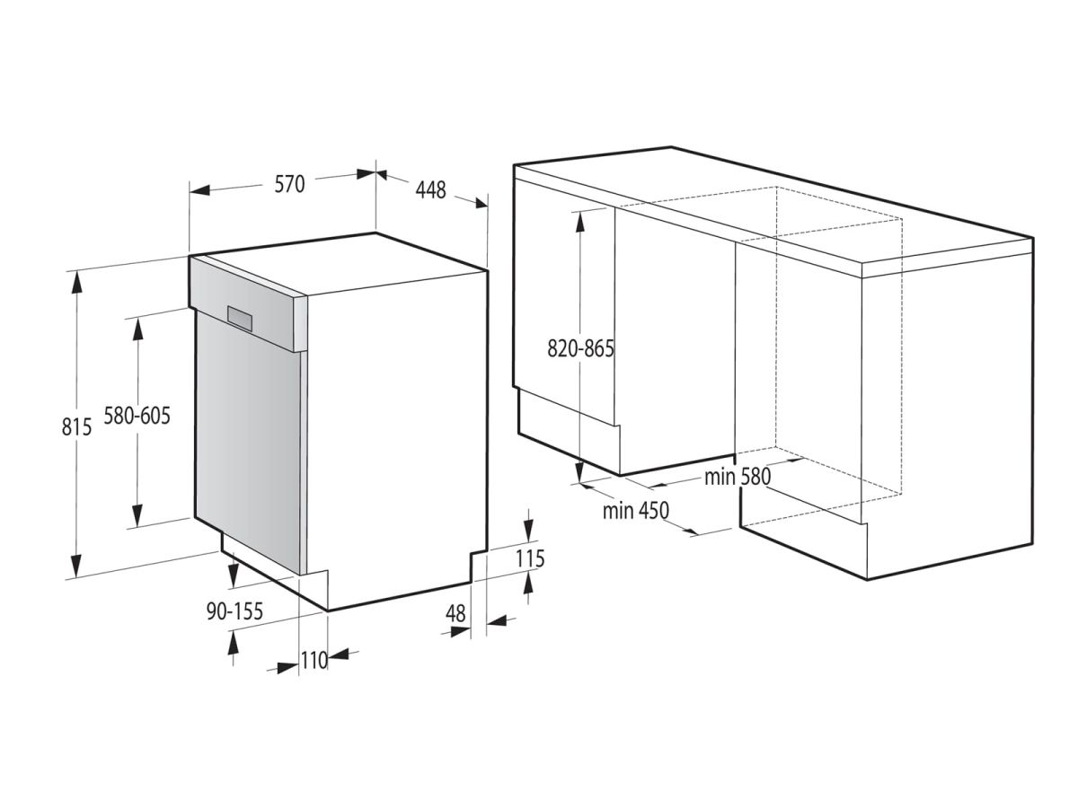 Gorenje GI520E15X Einbau-Geschirrspüler integrierbar silber EEK:E