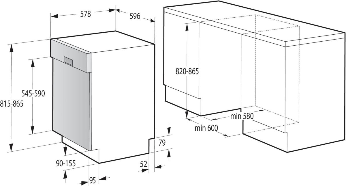 Gorenje GI62040X Einbau-Geschirrspüler integrierbar Edelstahl EEK:E