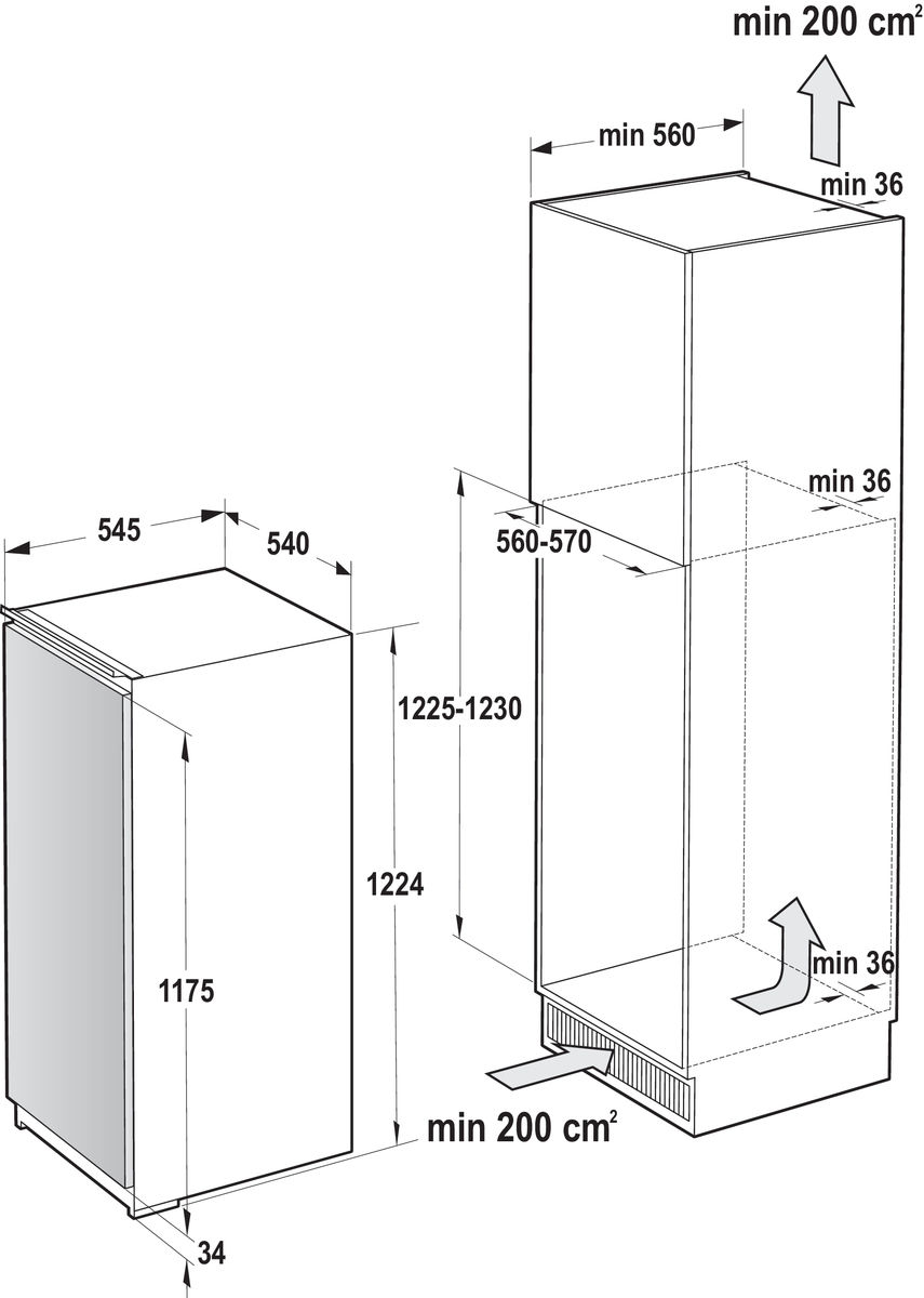 Gorenje RBI2122E1 Einbau-Kühlschrank EEK:F