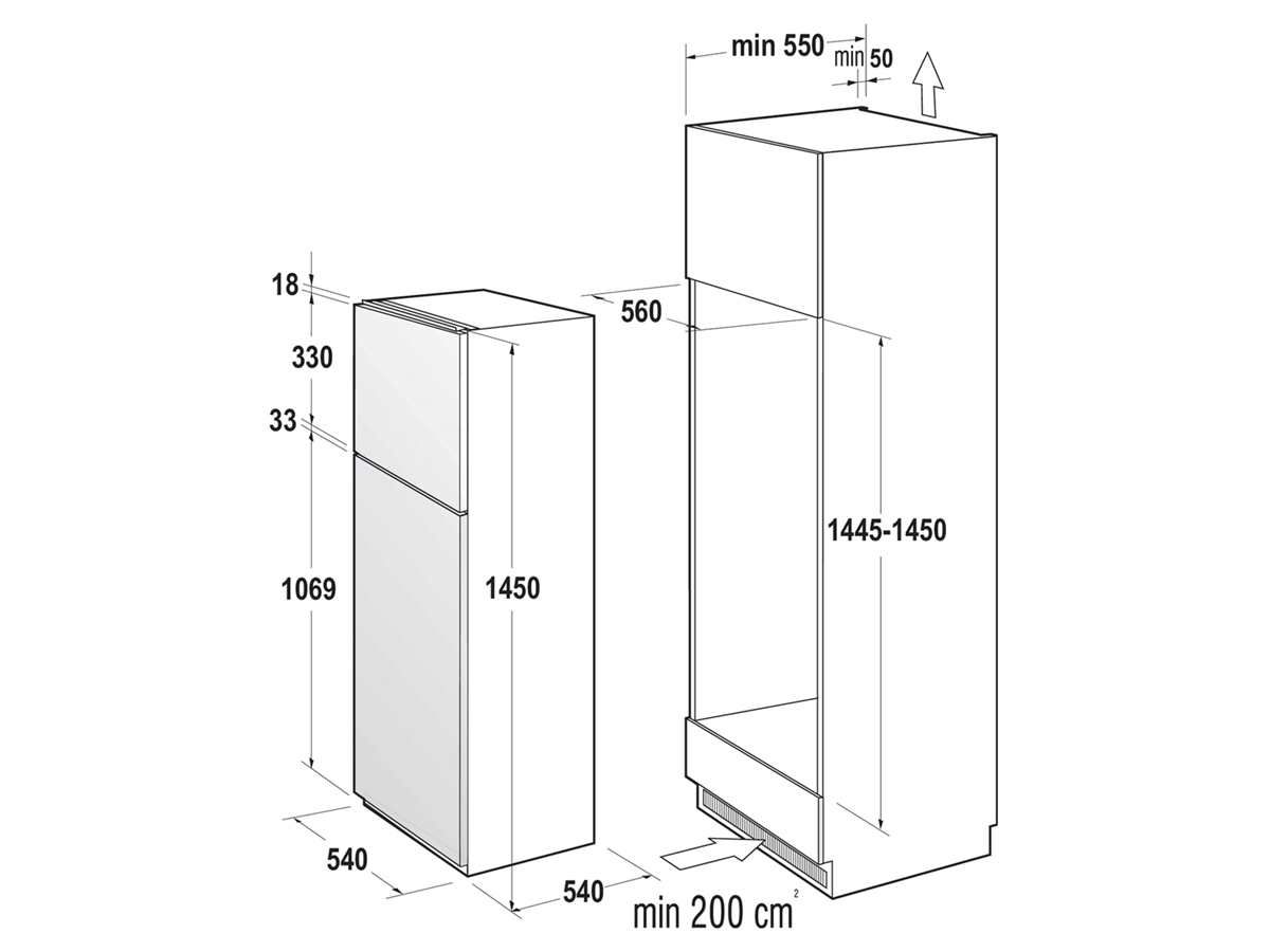 Gorenje RFI4152P1 Einbau-Kühl-Gefrierkombination EEK:E