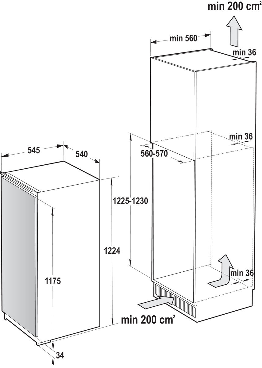 Gorenje RI4122E1 Einbau-Kühlschrank weiß EEK:F