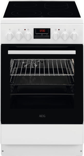 AEG CCB54481BW Standherd Glaskeramik weiß 50cm EEK:A