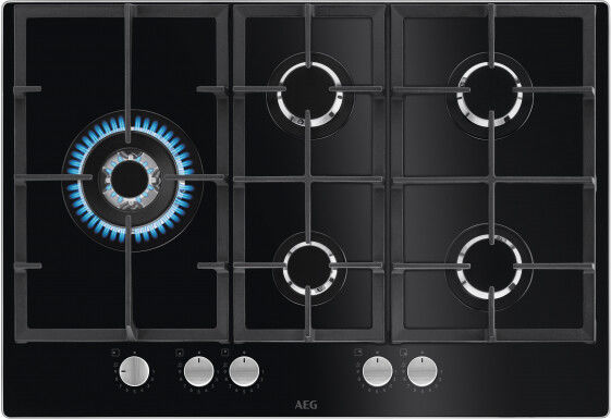 AEG HKB75820NB Gaskochfeld autark 75cm rahmenlos Glas AEG HKB75820NB Gaskochfeld autark 75cm rahmenlos Glas
