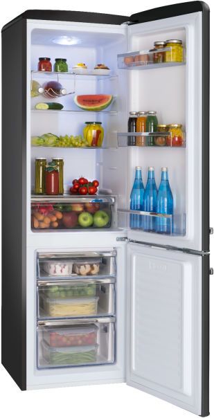Amica KGCR 387 100 MS Kühlgefrierkombi Retro matt-schwarz 181cm EEK:E
