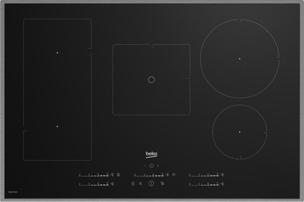 Beko HII 85770 UFTX Induktionskochfeld Edelstahl 80cm autark
