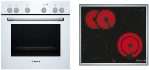 Bosch HND211LW61 Herdset Glaskeramik weiß 60cm EEK:A Bosch HND211LW61 Herdset Glaskeramik weiß 60cm EEK:A