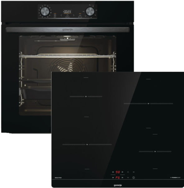 Gorenje Black Induction Set Backofenset schwarz Induktion EEK:A