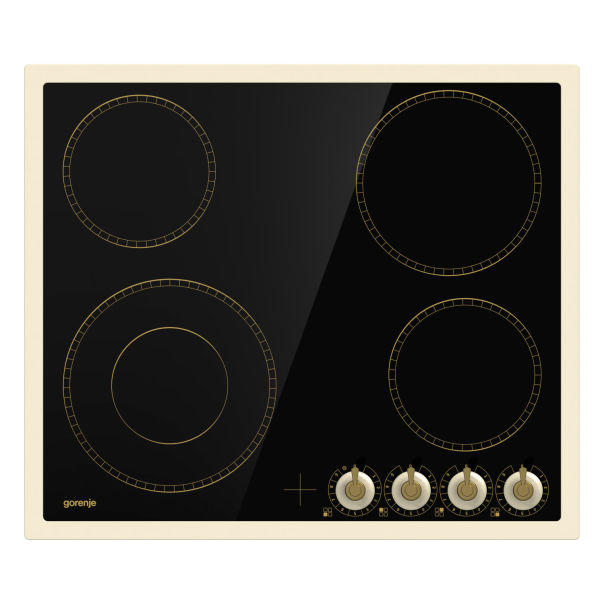 Gorenje EC642CLI Glaskeramik-Kochfeld 4-fach Edelstahlrahmen elfenbein 60cm autrark Gorenje EC642CLI Glaskeramik-Kochfeld 4-fach Edelstahlrahmen elfenbein 60cm autrark