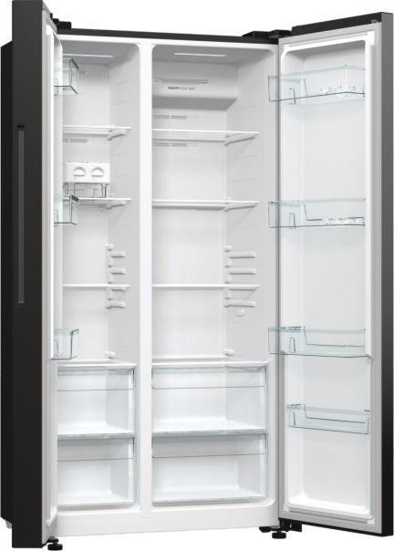 Gorenje NRR9185EABXL Side by Side Edelstahl schwarz EEK:E Gorenje NRR9185EABXL Side by Side Edelstahl schwarz EEK:E