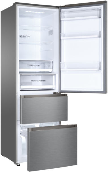 Haier HTR5619ENMG Kühlgefrierkombination silber EEK:E Haier HTR5619ENMG Kühlgefrierkombination silber EEK:E