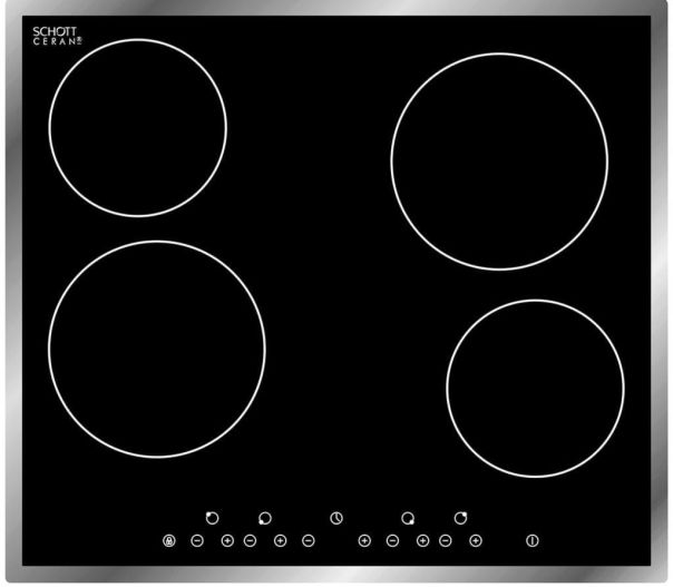 PKM EB-C4N Glaskeramikkochfeld Edelstahl 60cm autark