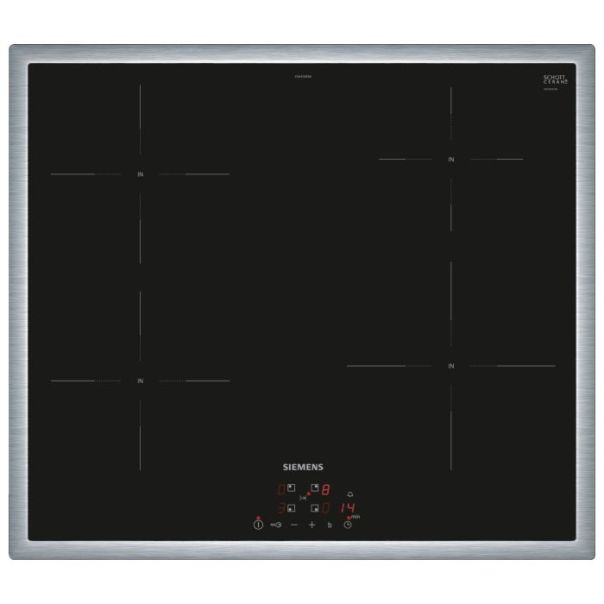Siemens EH645BEB6E Induktionskochfeld Edelstahl 60cm autark Siemens EH645BEB6E Induktionskochfeld Edelstahl 60cm autark