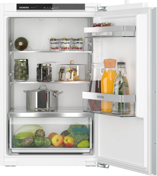 Siemens KI21RVFE0 Einbau-Kühlschrank Flachscharnier 88cm EEK:E Siemens KI21RVFE0 Einbau-Kühlschrank Flachscharnier 88cm EEK:E