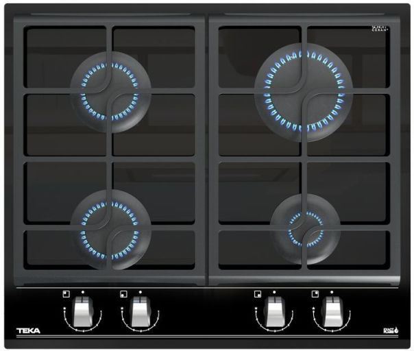 Teka GZC 64300 XBN Gaskochfeld 60cm autark Glas schwarz Facette
