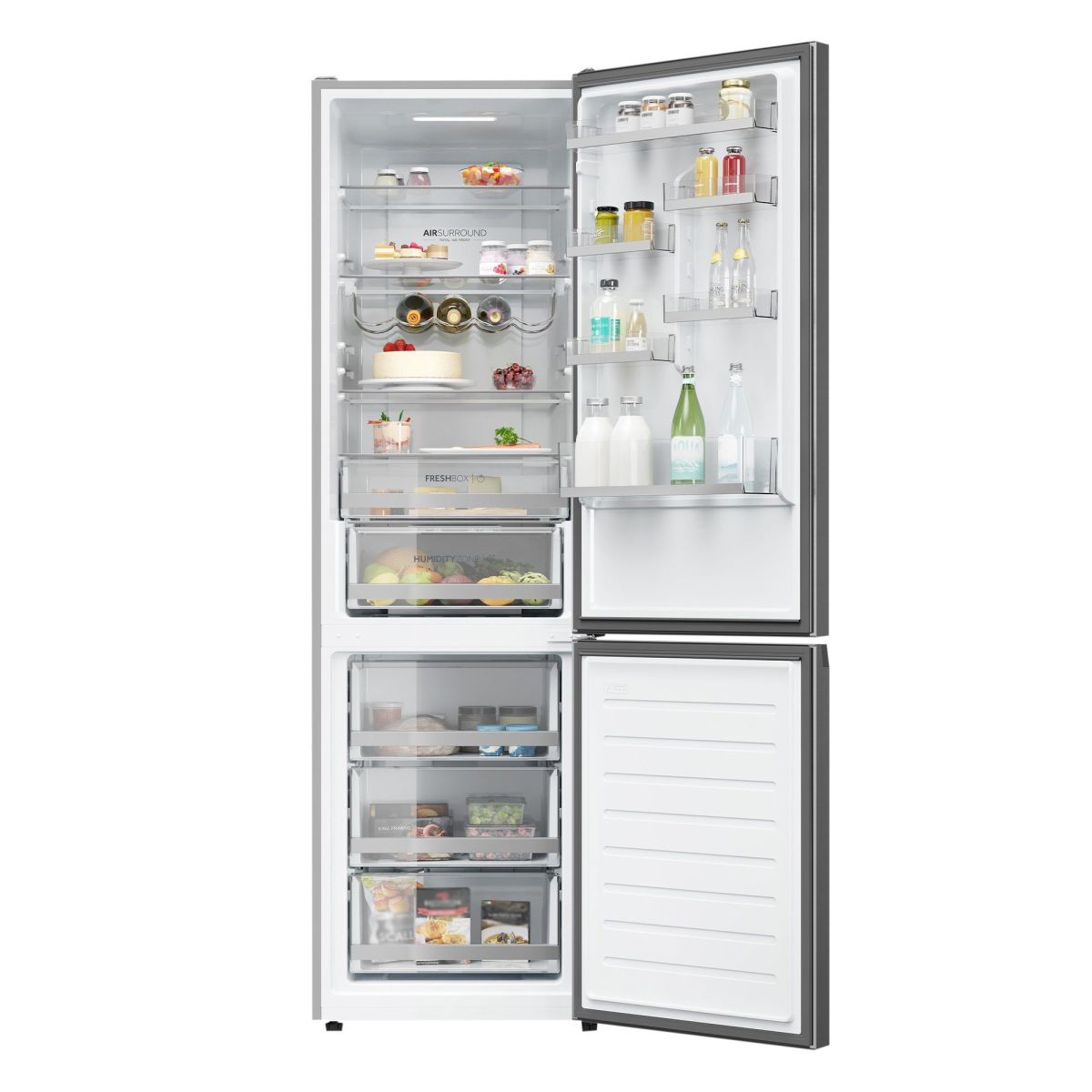 Haier HDW3620DNPK Kühlgefrierkombination silber EEK:D