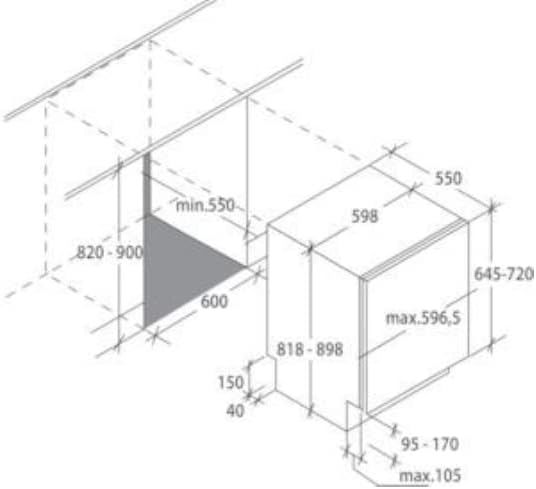 Haier XIB 6B2S3FS Einbau-Geschirrspüler vollintegrierbar EEK:B