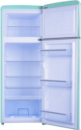 Amica KGC 15632 T Kühlgefrierkombi Topfreezer türkisblau Retro 144cm EEK:E
