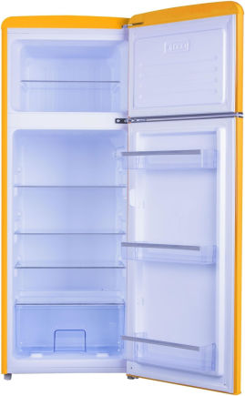 Amica KGC 15633 Y Kühlgefrierkombi Retro gelb 144cm EEK:E