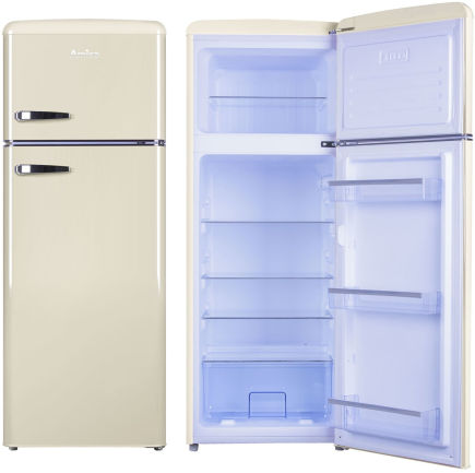 Amica KGC 15635 B Kühlgefrierkombi Topfreezer Retro beige 144cm EEK:E