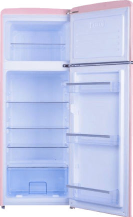 Amica KGC 15636 P Kühlgefrierkombi Topfreezer pink Retro 144cm EEK:E