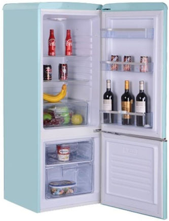 Amica KGCR 384 150 T Kühlgefrierkombi türkisblau Retro 145cm EEK:E