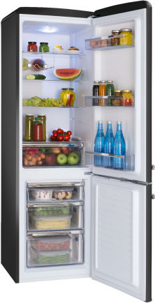 Amica KGCR 387 100 MS Kühlgefrierkombi Retro matt-schwarz 181cm EEK:E