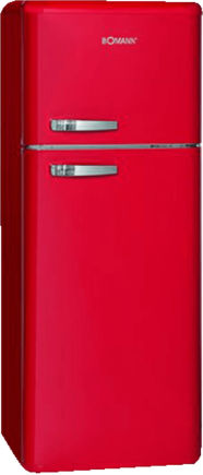 Bomann DTR 353.1 Doppeltür-Kühlschrank retro rot 147cm EEK:E